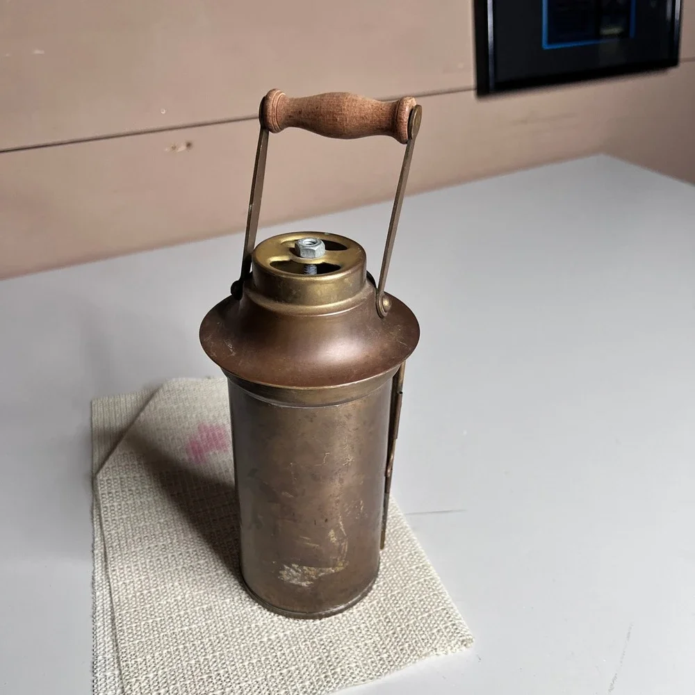 Antique Brass Copper Nautical Oil Lantern Maritime Ship Lamp with Wood Handle